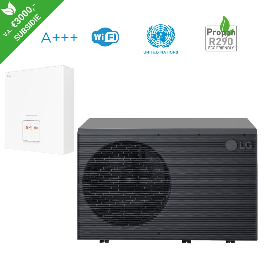 LG Therma V R290 Monobloc warmtepomp + Control Box - 400V 9kW