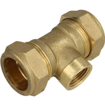 Messing knelkoppeling T-stuk Ø 28 x 1/2" Bi x Ø 28 mm