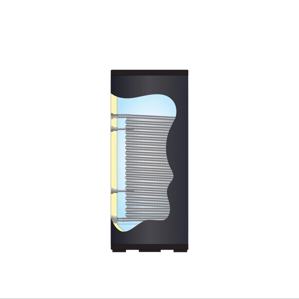 RVS boiler black - 1 XL 28mm warmtewisselaar - 200L - Afbeelding 4