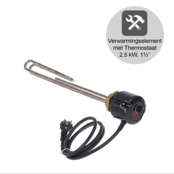 Elektrisch verwarmingselement RVS - 2,5 kW 230V met thermostaat