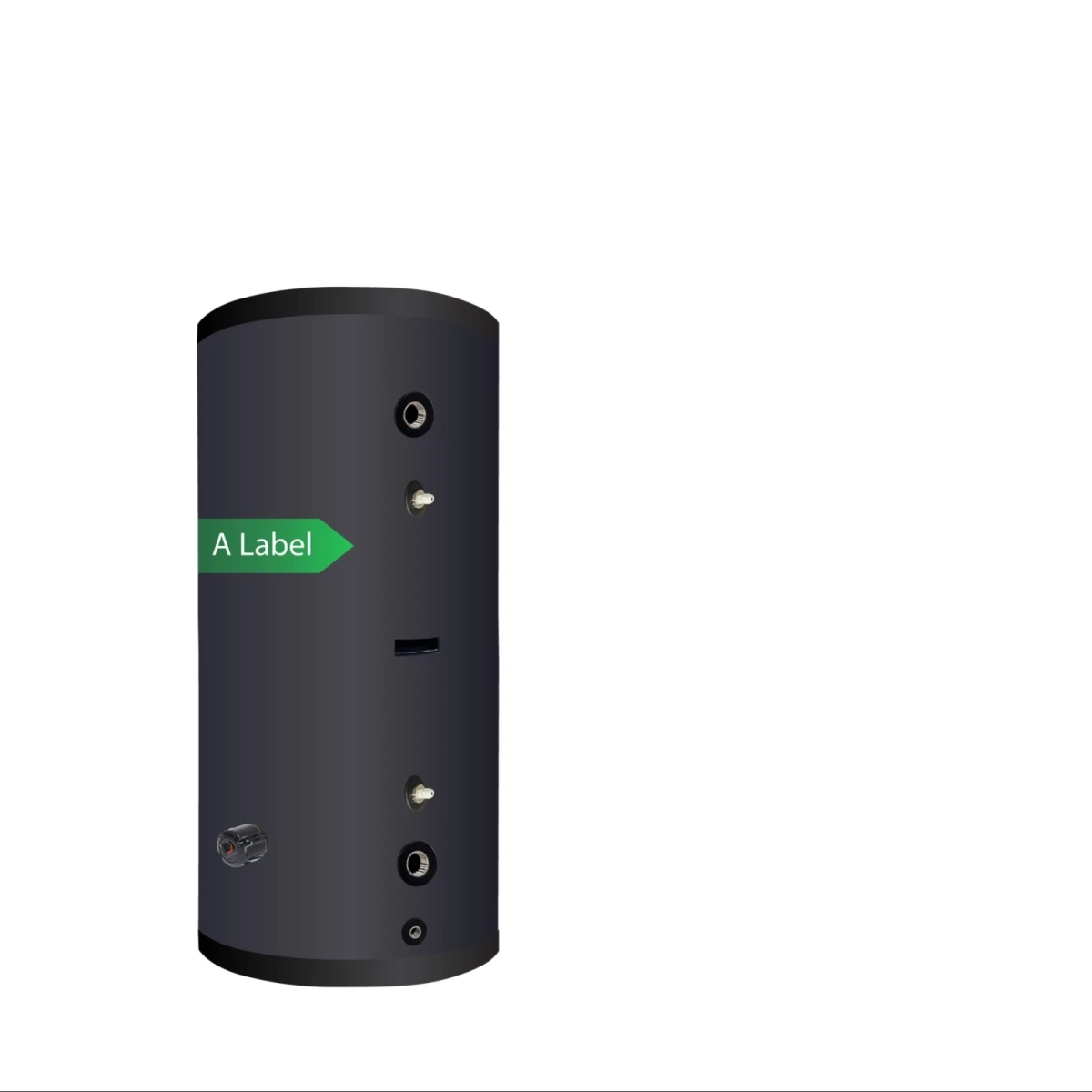 RVS boiler black - 1 XL 28mm warmtewisselaar - 300L