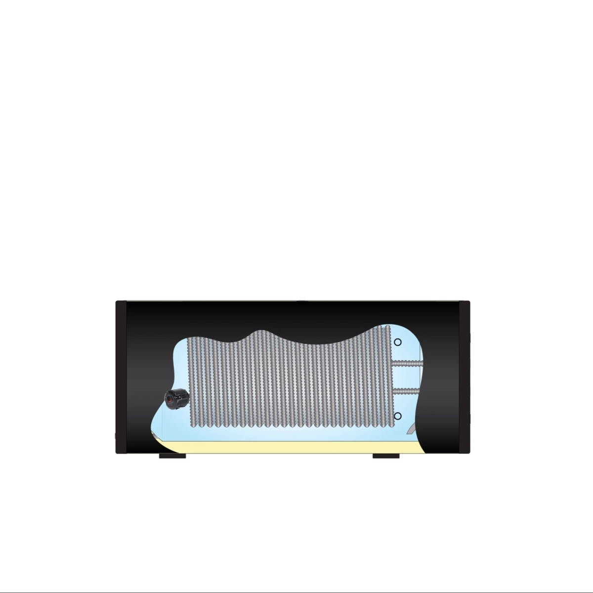 RVS Black Inline boiler horizontaal - 1 XL 32mm warmtewisselaar - 300L - Afbeelding 4