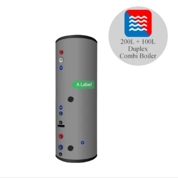 RVS combi boiler - 200L + 100L buffer - 1 XL 28mm warmtewisselaar