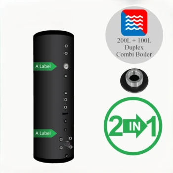 RVS Black series combi boiler NXWT 200L + 100L buffer