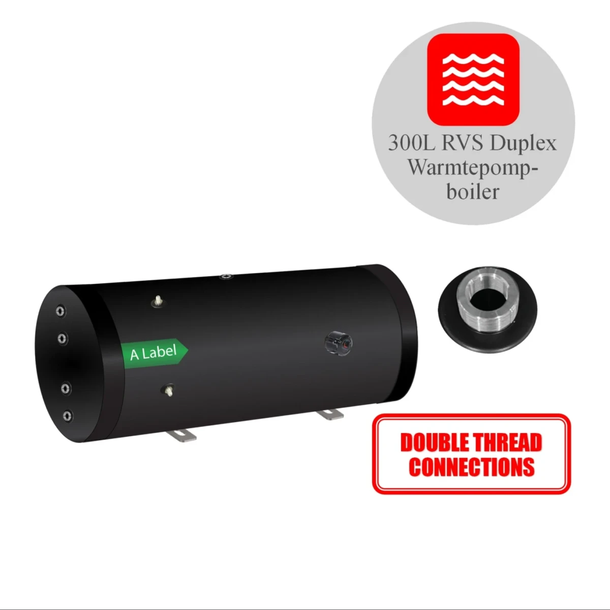 RVS Black series boiler horizontaal 300H XL-LE1 - 300L