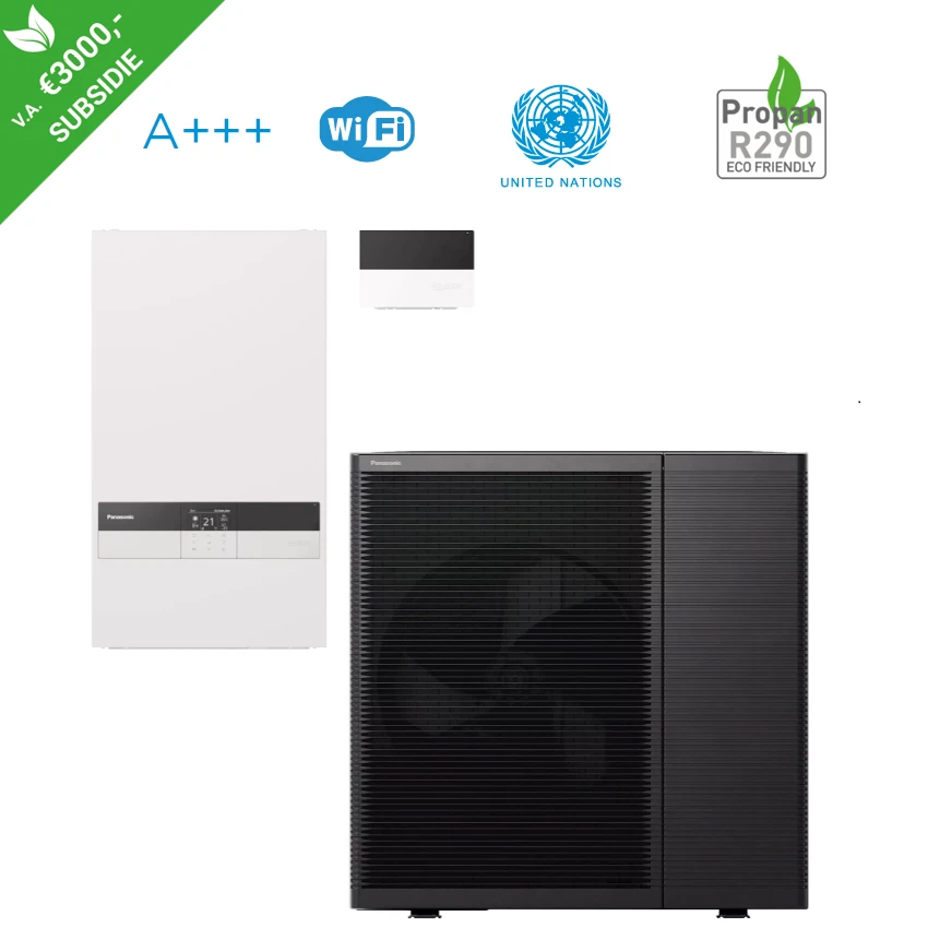Panasonic Aquarea L-serie Propaan lucht-water warmtepomp Bi-bloc KIT - 9 kW