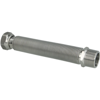 RVS ribbelbuis DN25 uittrekbaar van 200 - 410 mm - 1 inch Bi-Bu aansluiting