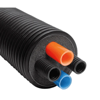 Terrendis voorgeïsoleerde dubbele verwarmingsleiding met kabeldoorvoer - 160 / 40 x 3.7mm / 32 - per meter
